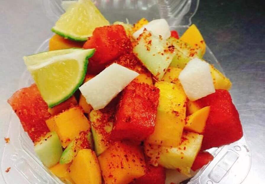 Fresh fruit salad with chili and lime